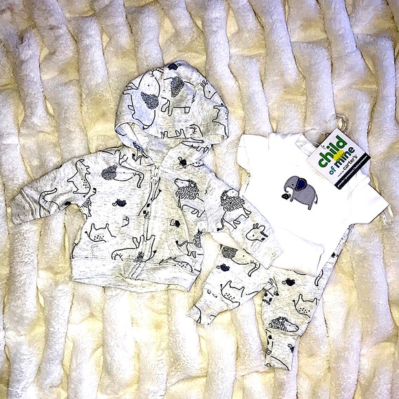 Child of Mine by Carter’s 3 piece Premie set: onesie, pants and hoodie, NWT! - Picture 1 of 10